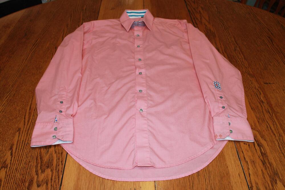 Robert Graham Shirt Mens XL Long Sleeve Button Up Embroidered Collar Dress Shirt